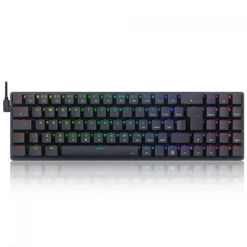 Teclado Gamer Mecânico Redragon Ashe, RGB, ABNT2, Black, K626-KB-B