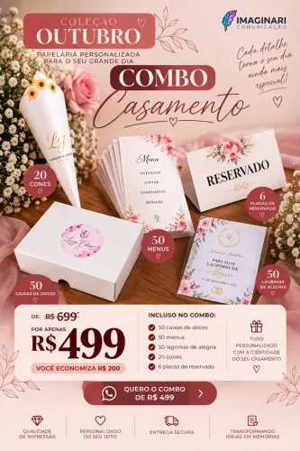 COMBO PAPELARIA DE CASAMENTO PERSONALIZADA