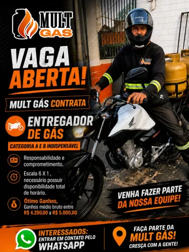 Vaga Entregador Gás A e B