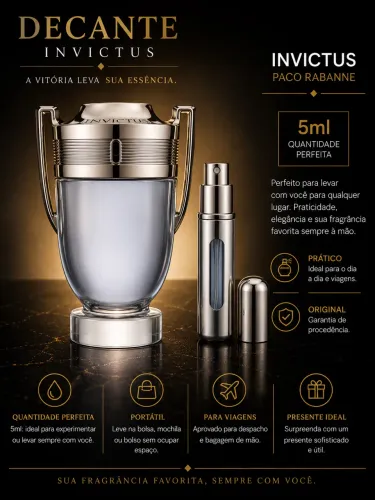 DECANTE 5 ML PERFUME ORIGINAL INVICTUS PACO RABANE 2013