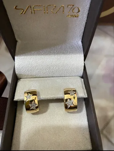 Argolas em ouro 18 k e diamantes 