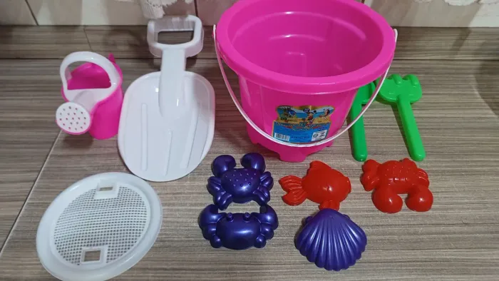 Kit Praia Balde Grande 11 Peças Novo