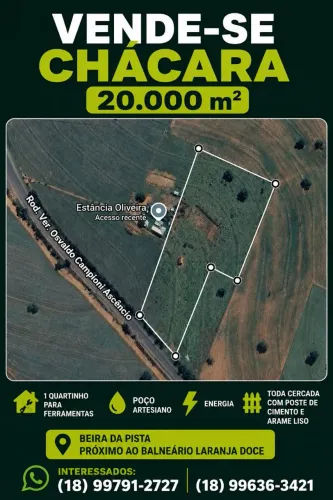 Chacara 20.000 m² na beira da pista