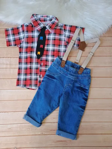 Conjunto infantil junino, quadrilha xadrez menino