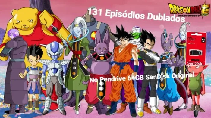 Pen Drive Dragon Ball Super 131 Episódios Dublados