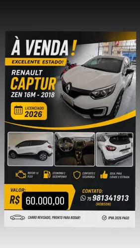 Renault Captur Zen 1.6 16V Flex 5P Mec. 2018