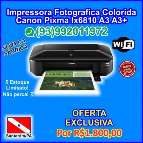 Impressora Fotográfica Colorida Canon Pixma IX6810 A3/A3+ (33x48cm)