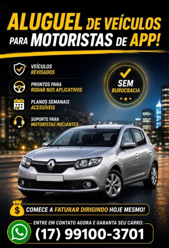 Veículo para motorista de app