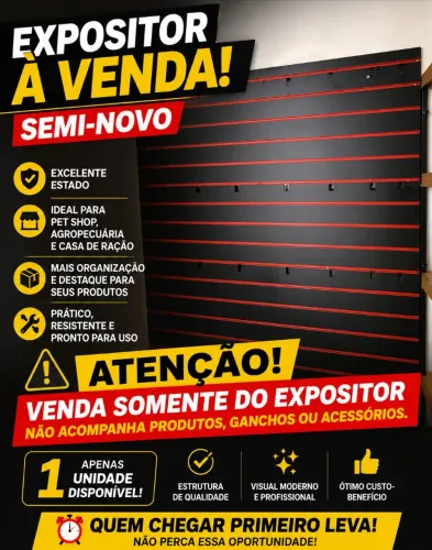 OPORTUNIDADE ÚNICA! Expositor Semi-Novo Profissional - Apenas 1 Unidade Disponível