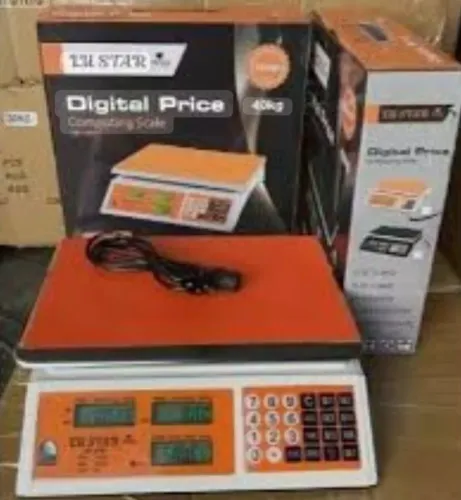 balança digital 40 kg eletrônica lustar prince alaranjado