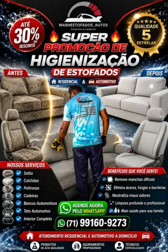Higienização Profissional de Estofados | Sofás, Colchões e Bancos Automotivos