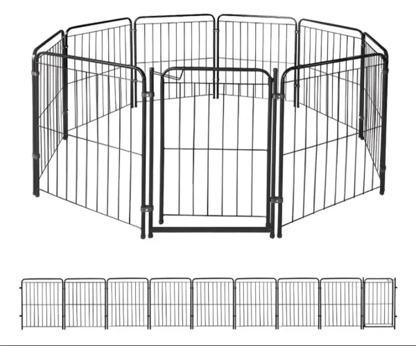 Cercado Cachorro 8 Módulos 68cmx82cm + Portão Linear 6 M Cor Preto - USADO 9 MESES