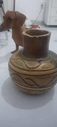 vaso decorativo artesanal em cerâmica/argil