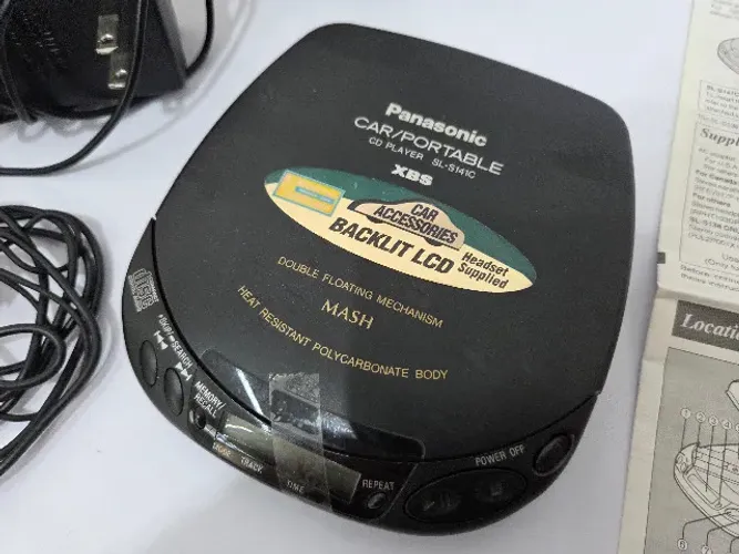 DISCMAN PANASONIC SL-S141C COM CAR KIT, CAIXA E MANUAL ORIGINAL
