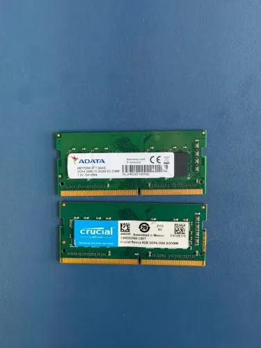 Kit 16GB RAM Notebook DDR4 2666MHz 2x8GB Adata + Crucial SO-DIMM