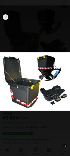 Baú para moto icbras 110 litros com suporte