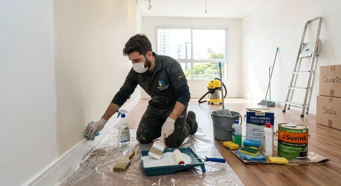 Pinturas simples, pós mudança, limpeza pesada.