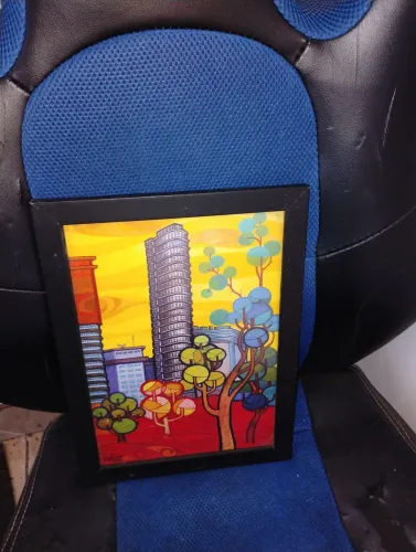 Quadro Moldura 34cmx25 cm Tema edifício Itália Bom estado