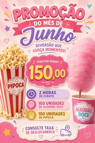 Algodão doce e pipoca 