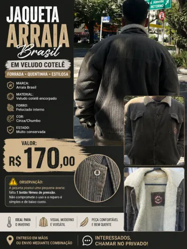 Jaqueta de veludo Arraia do Brasil 