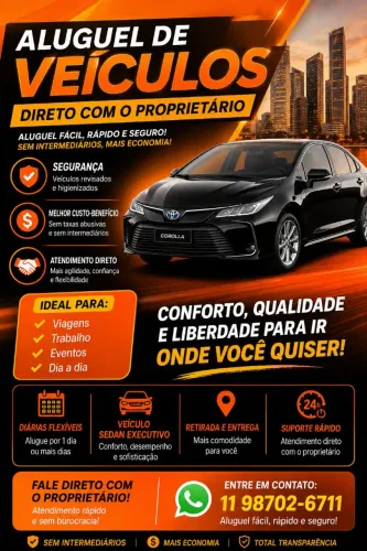 Locação de Veículo executivo (Toyota Corolla)