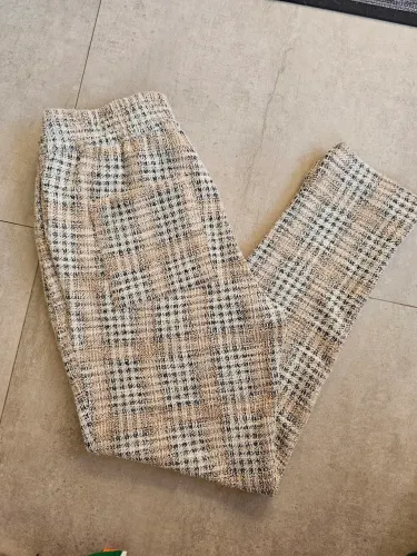 Calça Alfaiataria Tweed Xadrez Shoulder