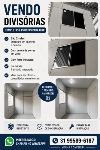 Divisórias para Escritório Completa com Forro + Armário de Brinde