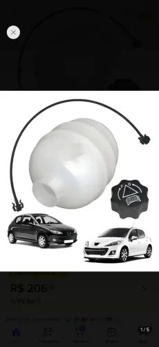 Reservatorio Retorno Radiador peugeot 206 207