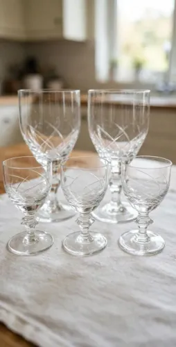 Lote 5 taças Cristal Lapidado anos 70 ACEITO PROPOSTA
