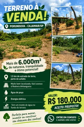 TERRENO DE 6.000m² EM CAJAMAR POR R$ 250 MIL - ACEITA PROPOSTA!