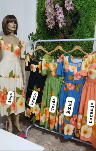 Vestido tecido viscose forrado 
