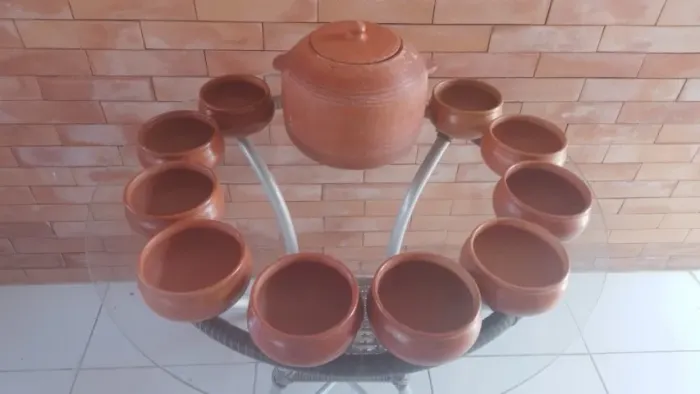 Panela e cumbucas em cerâmica