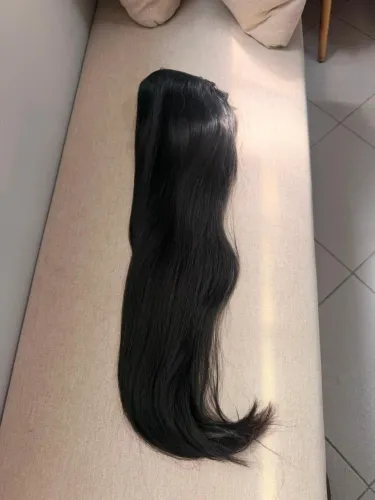 Cabelo Brasileiro Natural 60cm 200g Preto Liso - Mega Hair Invisível