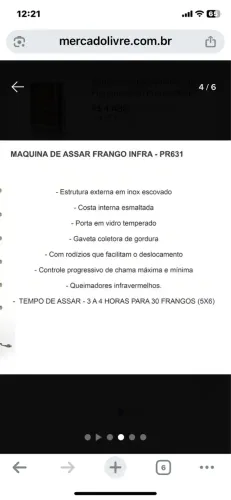 Máquina de Assar Frango Progás PR-631 Infravermelho 30 Frangos