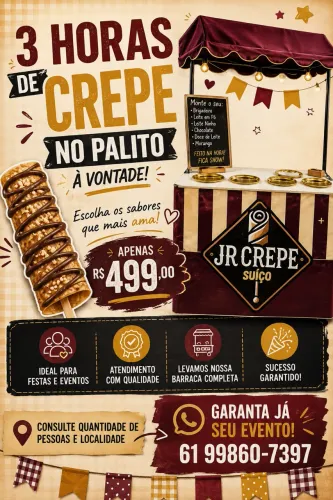 Crepe Suíço no Palito - Deliciosos e Irresistíveis!