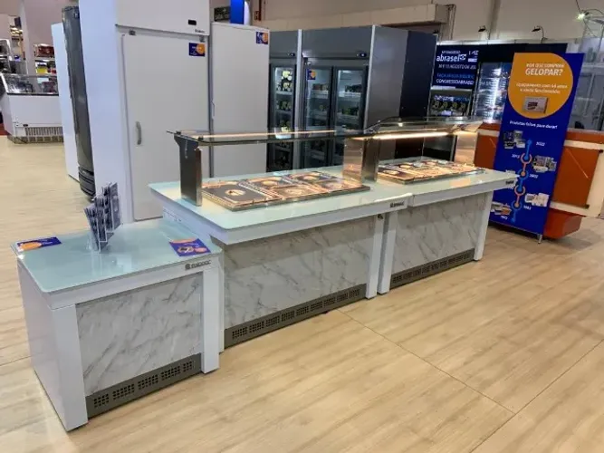 jogo de buffet Gelopar 10 cubas quente e 10 cubas frio