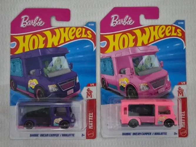 Miniatuta Hotweels Barbie Rosa e Lilás