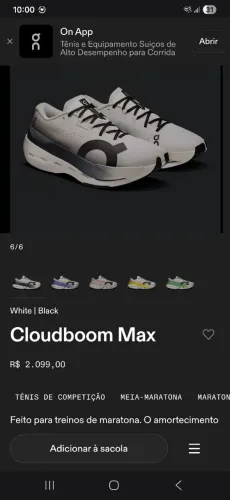 ON Cloudboom Max novo Original n.40/41