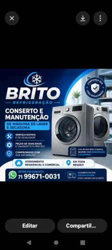 Vendo conserto e manutenção de máquina de lavar e secadora