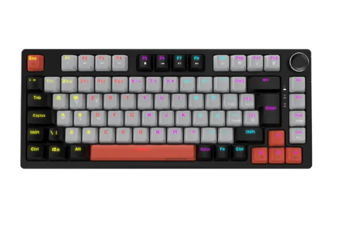 Teclado Mecanico 75% Pcyes Arkeum - Black Vulcan - Switch Red - Akbv75Rbr