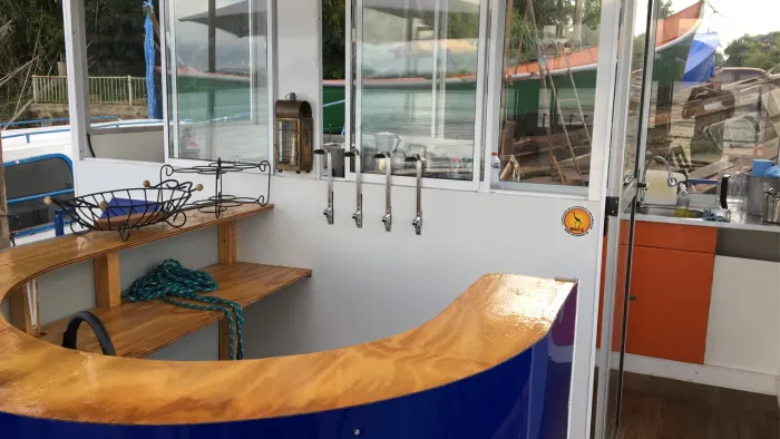 Flutuante alumínio naval catamarã