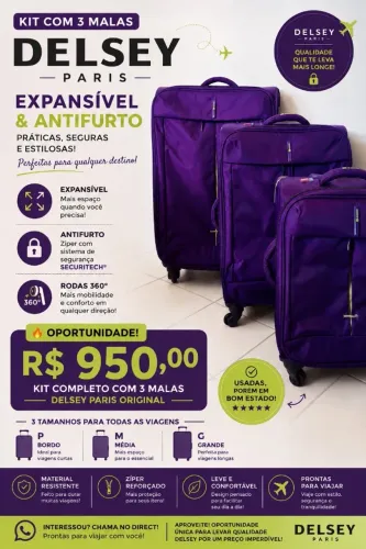 Kit de malas Delsey Paris original
