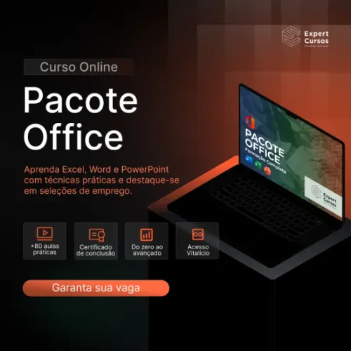 Curso Online Pacote Office COMPLETO, com certificado e acesso vitalício!