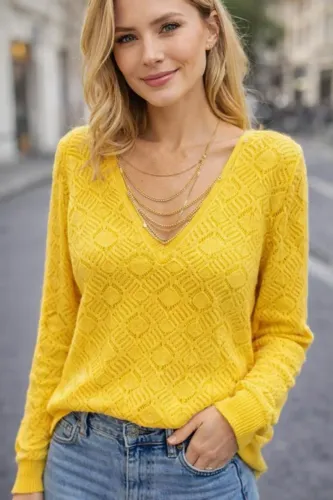 blusa de croche feminina amarela