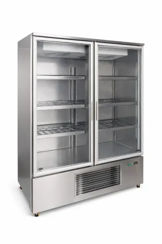 Expositor Vertical Refrigerado 2 Portas Inox Auto Atendimento 1250mm