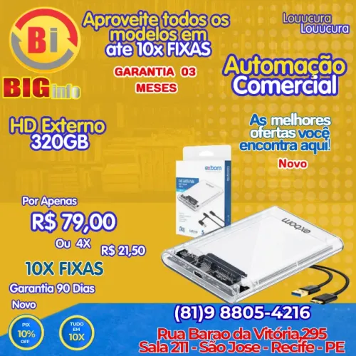 Hd Externo 320gb Slim Usb 3.0 Para Computador, Notebook, Ps4, Ps5, Xbox One, Xbox Series S