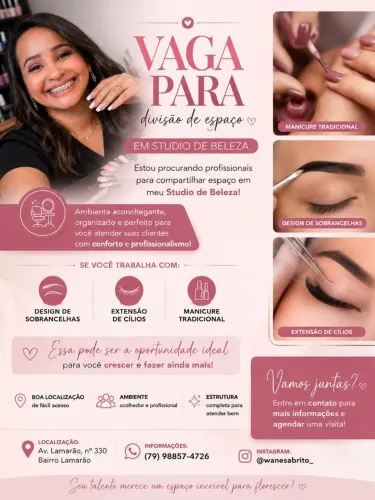 Dividir espaço para profissional da beleza