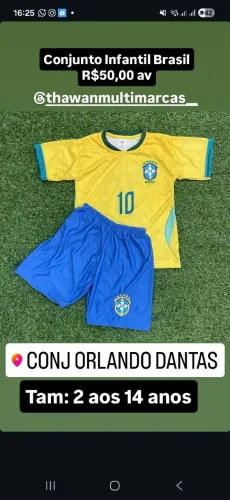 Conjunto Infantil Brasil 2 a 14 anos
