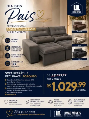 SOFÁ RETRÁTIL PROMOÇÃO 