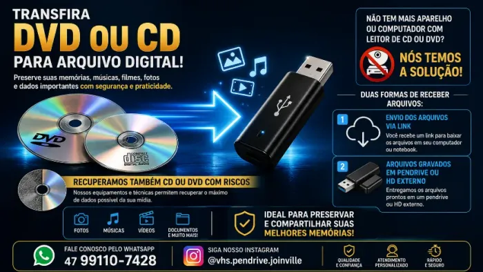 Transferência de DVD ou CD